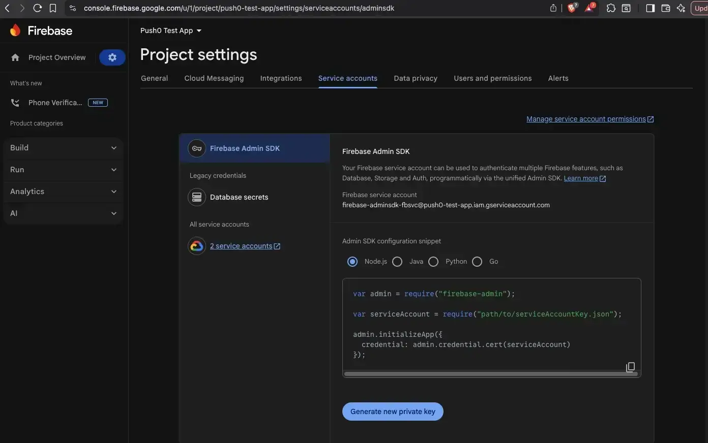 Firebase Console