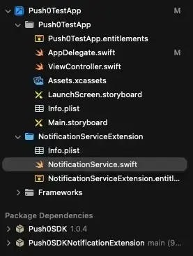 Xcode capability remote notifications - add project
